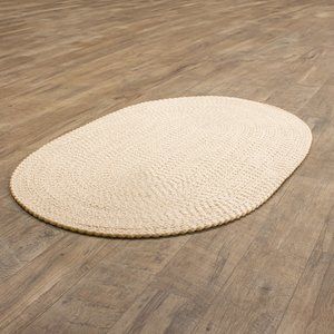 Super Area Rugs Simple Elegance Solid Knobby Beige Braided Rug